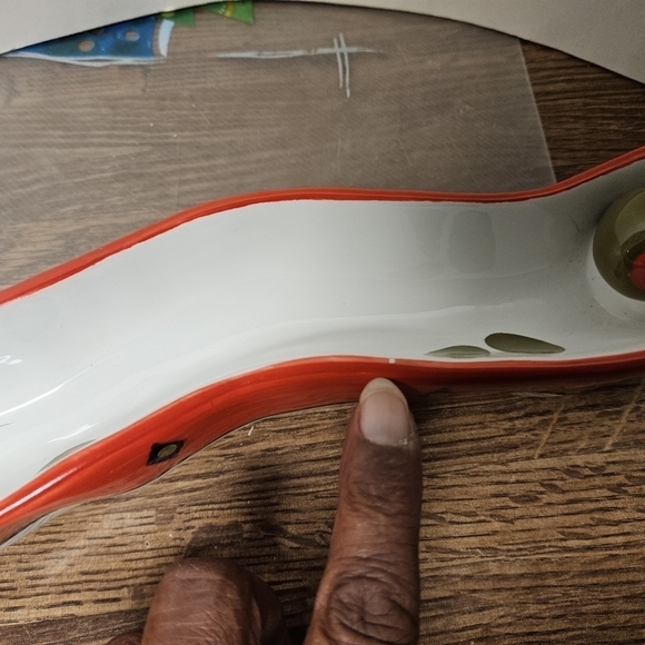 Vintage Ganz "Bella Casa" Ceramic Wave Olive Boat Server - Picture 5 of 15